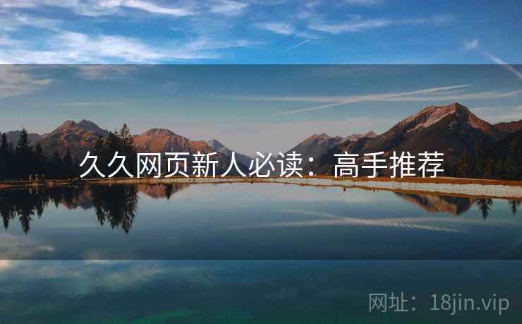 久久网页新人必读：高手推荐