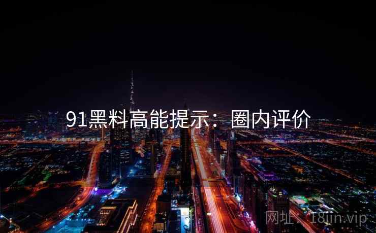 91黑料高能提示：圈内评价