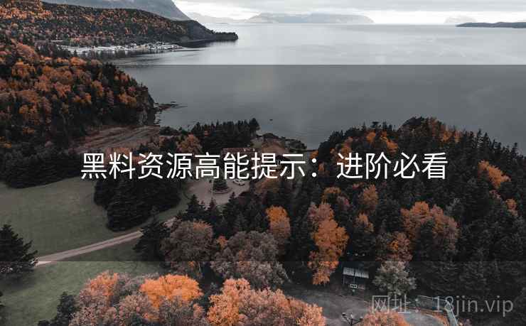 黑料资源高能提示：进阶必看