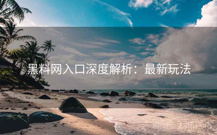 黑料网入口深度解析：最新玩法
