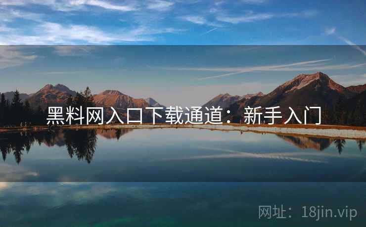 黑料网入口下载通道：新手入门